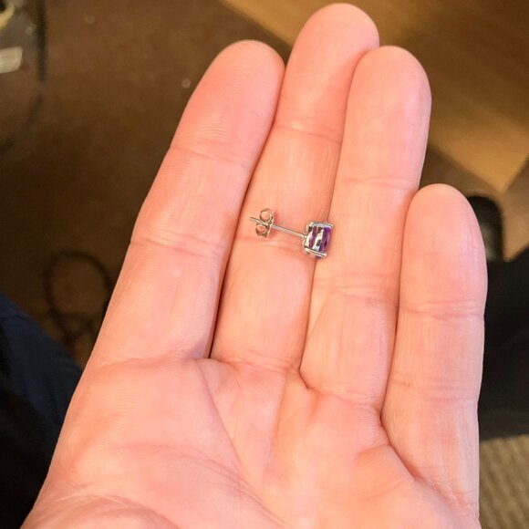 Amethyst White Gold Earrings - Picture 7 of 7